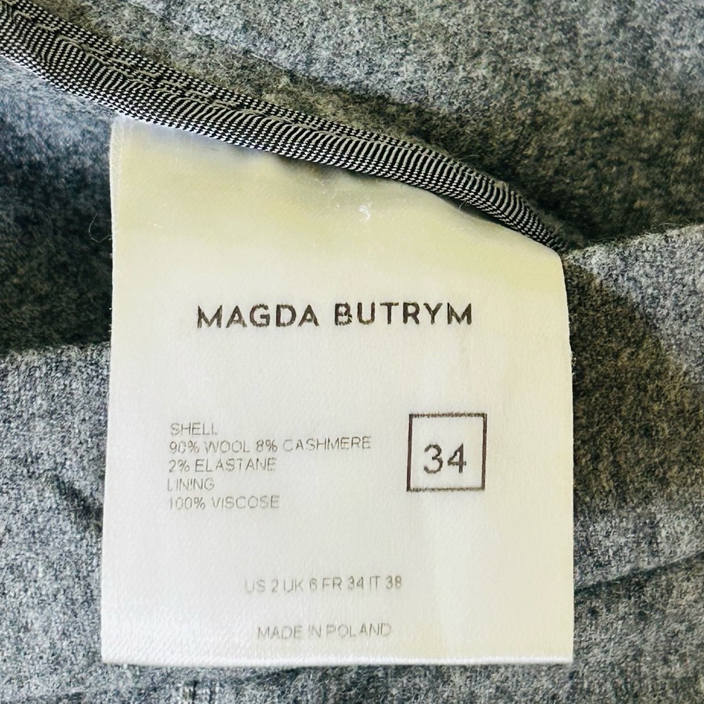 NWOT Magda Butrym Wool Blend Pleated Wide Leg Trousers 34 XS - Picture 6 of 8